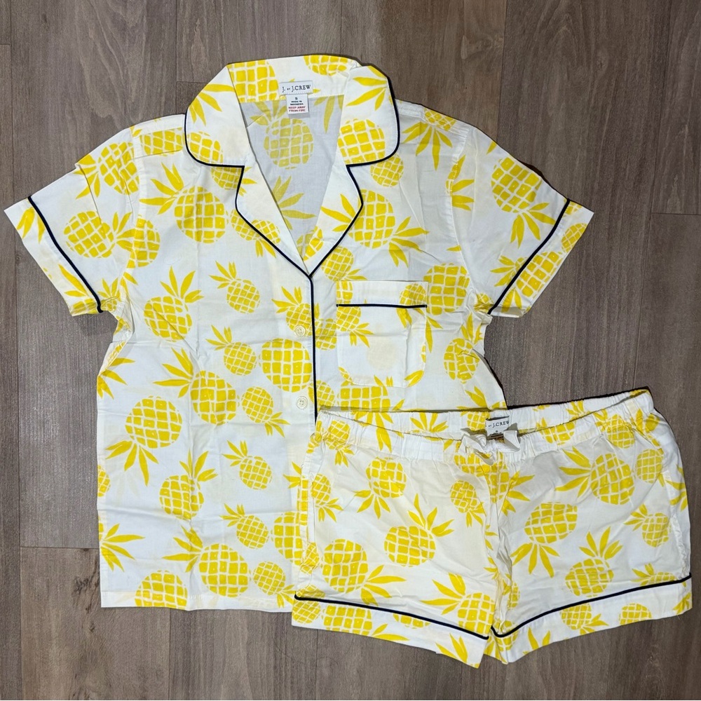 Yellow Pineapple Print Pajamas